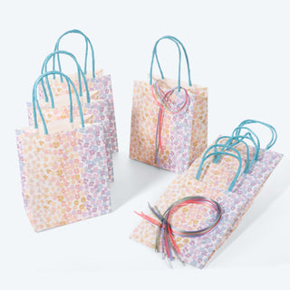 Mother's Day Pastel Flowers Gift Bags with Ribbon Decorations (8 pcs)