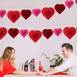 Paper Fan Heart Garland (12pcs)