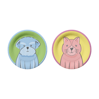 Pet Party Paper Plates with Dogs & Cats (24pcs) 1