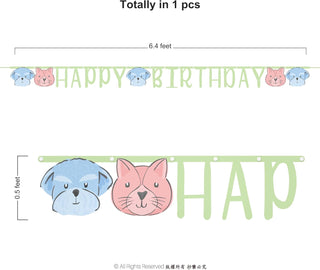 Pet Theme Happy Birthday Banner (2m)