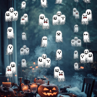 Pixel Ghost Party Decoration, Spooky One Garland, Retro Game Ghost Garland, Ghost Party Decoration, Hanging Halloween Garlands