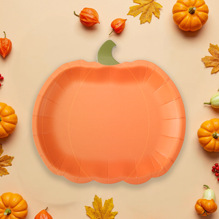 Pumpkin Shaped Party Plates (24pcs)