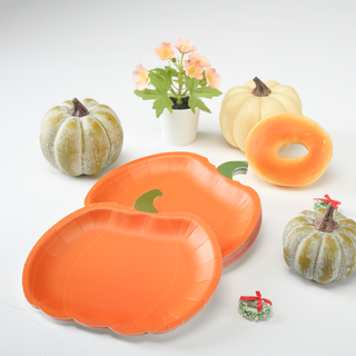 Pumpkin Shaped Party Plates (48pcs)