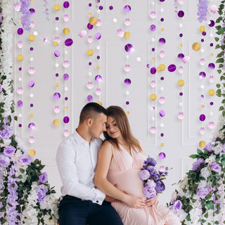 Purple and Gold Circle Dot Garlands (4pcs) 3