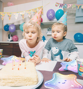 Rainbow Holographic Star Shaped Disposable Paper Plate (24Pcs)