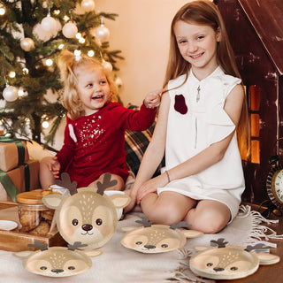 Reindeer Shaped Paper Plates (Pack of 24)