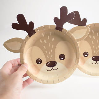 Reindeer Shaped Paper Plates (Pack of 24)