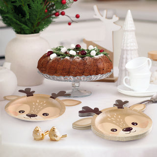 Reindeer Shaped Paper Plates (Pack of 48)