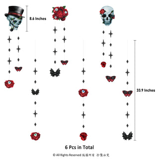 Halloween Rose Skull Garlands (6pcs)  8