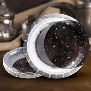 Silver Moon Starry Party Plates (48 Pcs)