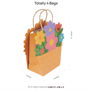 Flower Tea Party Gift Bags (4Pcs)