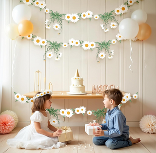 White Floral Daisy Garland