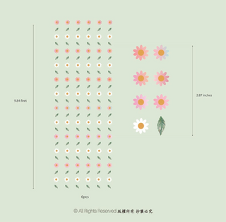 Pink White Flower Hanging Banner (6 Pcs)