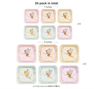 Fairy Pastel Plates (24 Pcs)