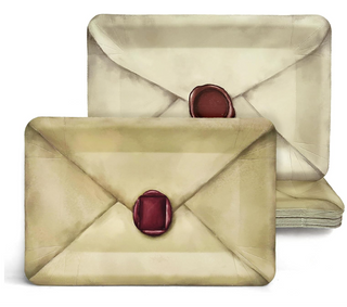 Vintage Antique Medieval Envelope Party Plates (Pack of 48)