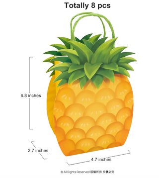 Pineapple Hawaiian Gift Bags (8 Pcs)
