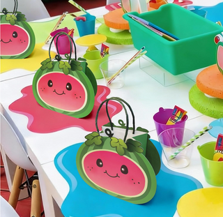 Watermelon Fruit Shaped Party Gift Bags (Pack of 8)