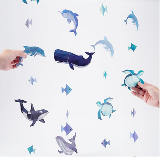 Geometric Dolphin Sea Creature Garland (Pack of 6)