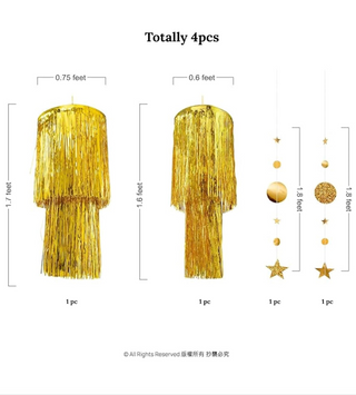Gold Tinsel Chandelier