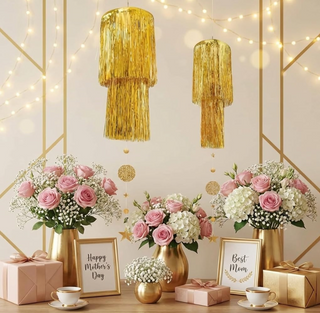 Gold Tinsel Chandelier