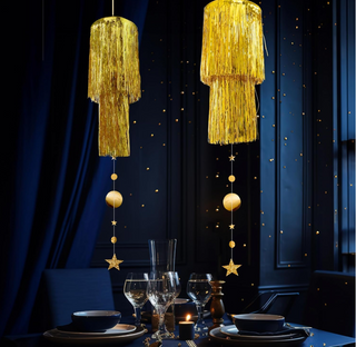 Gold Tinsel Chandelier