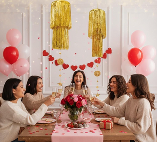 Gold Tinsel Chandelier
