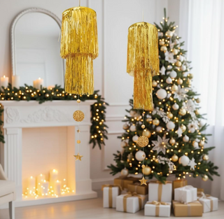 Gold Tinsel Chandelier