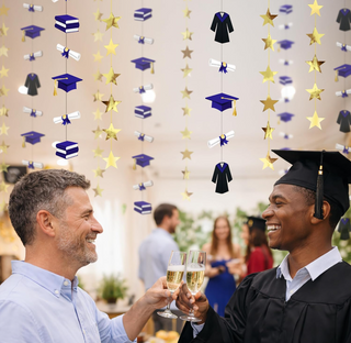 Blue Graduation Backdrop Garland (6 Pcs)