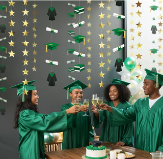 Green Graduation Backdrop Garland (6 Pcs)
