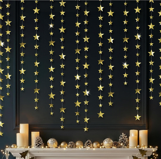 Gold Star Garlands (12 Pcs)
