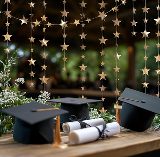 Champagne Gold Star Garlands (12 Pcs)