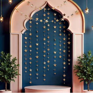 Champagne Gold Star Garlands (12 Pcs)