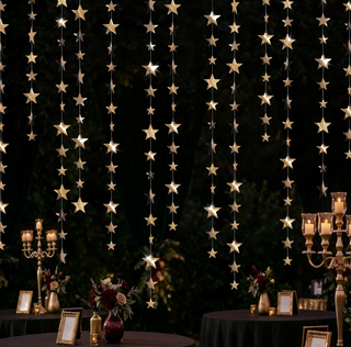 Champagne Gold Star Garlands (12 Pcs)
