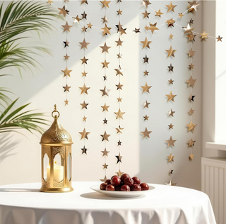 Champagne Gold Star Garlands (12 Pcs)