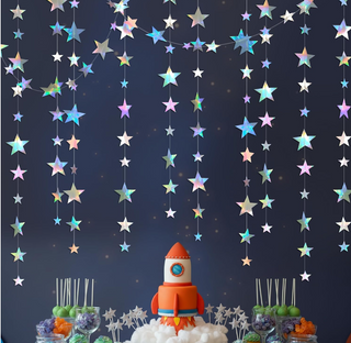 Iridescent Star Garlands Kit (12 Pcs)