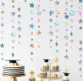 Iridescent Star Garlands Kit (12 Pcs)