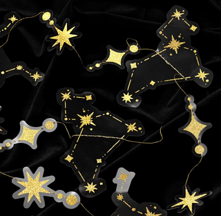 Gold Glitter Celestial Decorations Constellation Garlands (6 Pcs)