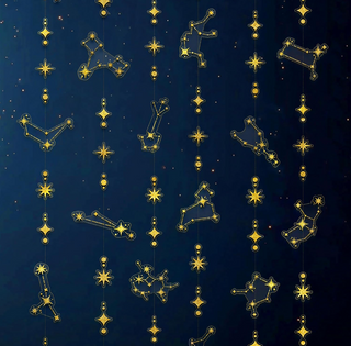 Gold Glitter Celestial Decorations Constellation Garlands (6 Pcs)