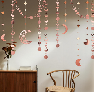 Rose Gold Star Moon Party Decorations Garlands (4 Pcs)