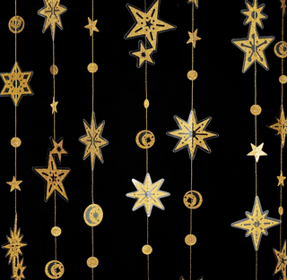 Glitter Gold Star Streamer Garlands (6 Strings)
