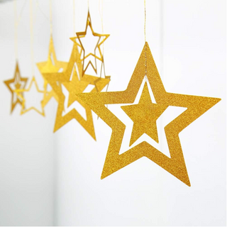 Twinkle Little Gold Star Garland Hanging (2 Packs)