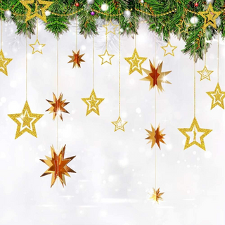 Twinkle Little Gold Star Garland Hanging (2 Packs)