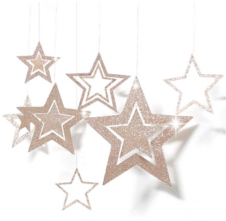 Twinkle Little Rose Gold Star Garlands Hanging (1 Pack of 6 Garlands)