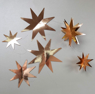 Twinkle Little Rose Gold Star Garlands Hanging (1 Pack of 6 Garlands)