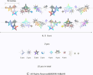 Iridescent Moon Stars Galaxy Garlands (2 Pcs)