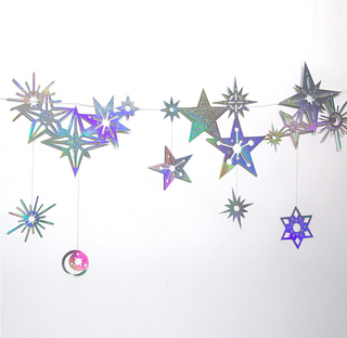 Iridescent Moon Stars Galaxy Garlands (2 Pcs)