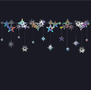 Iridescent Moon Stars Galaxy Garlands (2 Pcs)
