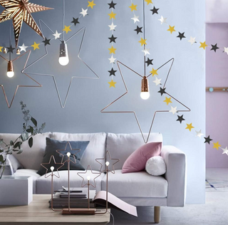 Gold Black Star Hanging Garlands (4 Pcs)