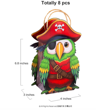 Pirate Parrot Party Bags (Pack of 8)
