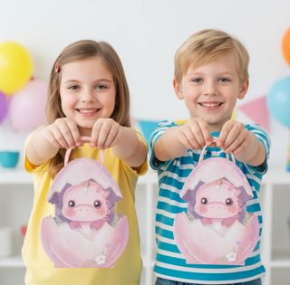 Pink Dinosaur Gift Bags (Pack of 4)